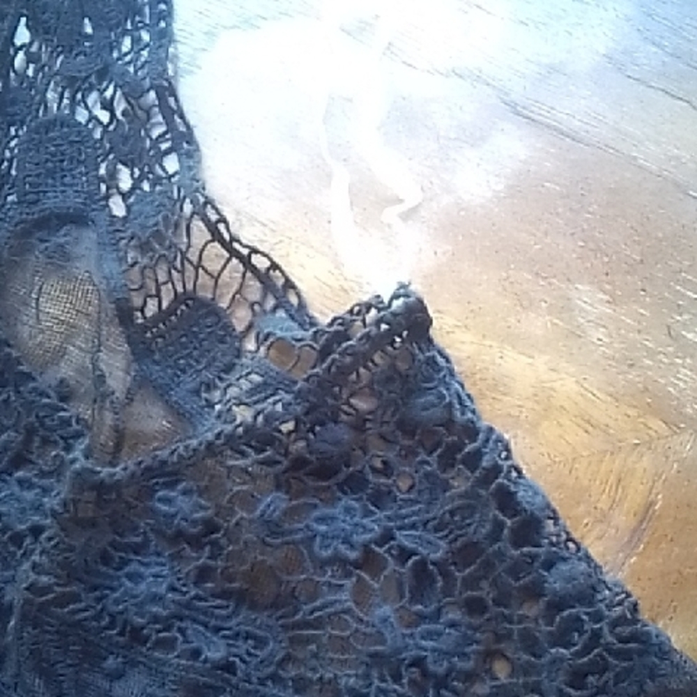 Roommates Black Lace Chemise with Scalloped Hem - Picture 11 of 11